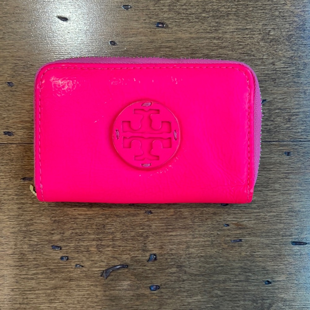 Tory Burch Neon Pink keychain pouch